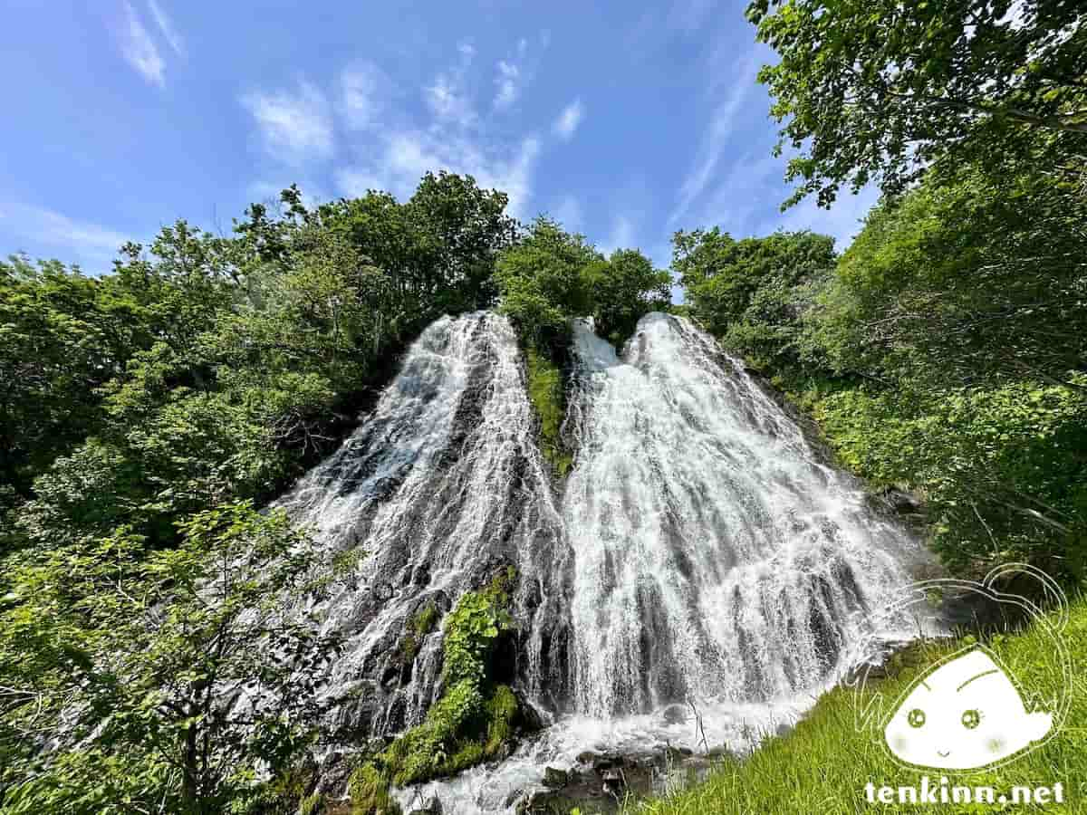 北海道の斜里にある「オシンコシンの滝」は、大迫力